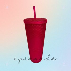STARBUCKS Mother's Day 2023 Ruby Pink Soft Touch Jelly Bling Cold Cup Tumbler